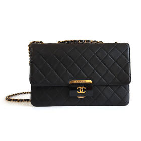 【95新】CHANEL香奈儿黑金beauty lock珐琅扣口盖包链条包女士 140126AK21