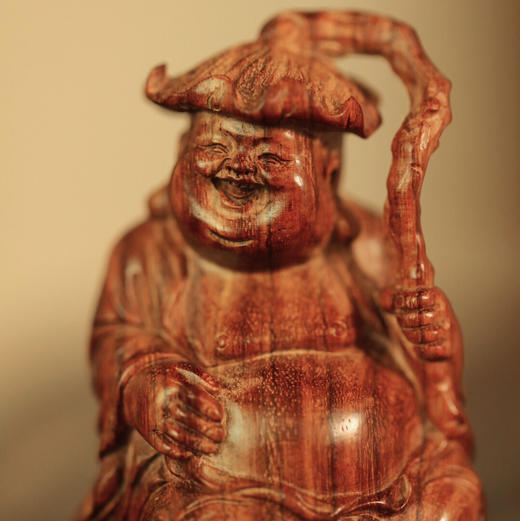 【青山特惠】海黄 | 和气生财·弥勒 一木雕成摆件b40 商品图6