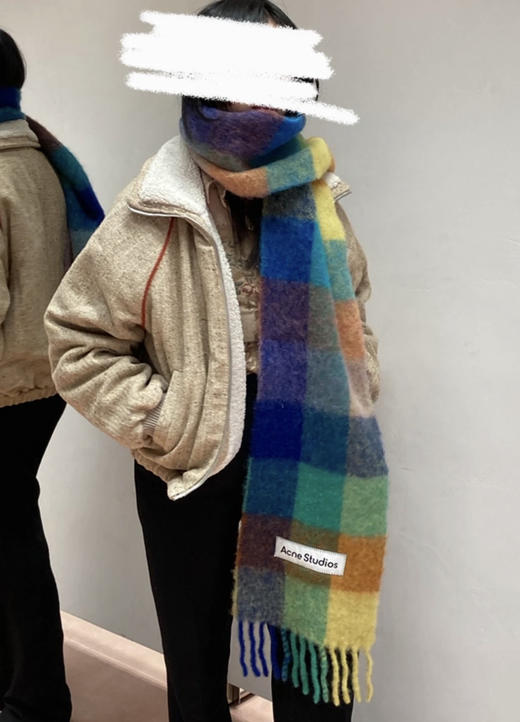 ACNE  马海毛格纹围巾 三色可选（ZT*ZS） 商品图3