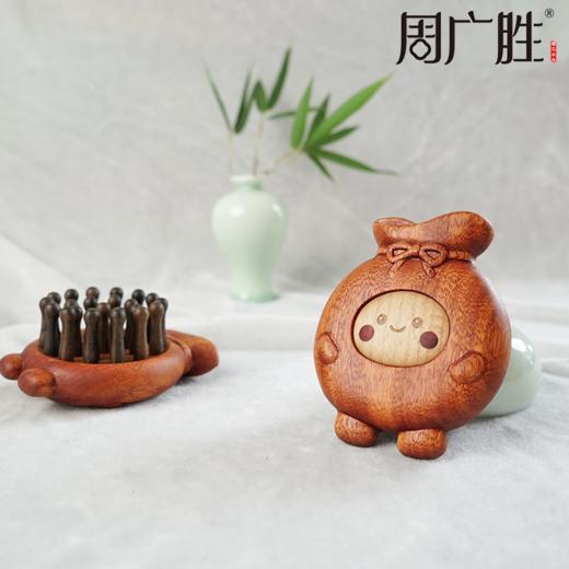 周广胜正品可爱钱多多按摩梳实木防静电顺发护发便携家用送女友 商品图1
