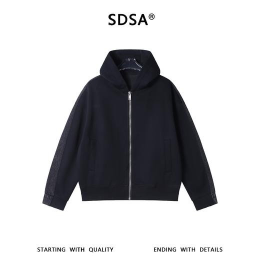 5767SDSA男士秋冬新款痞帅男装韩版时尚拼接设计拉链连帽夹克外套百搭 商品图1