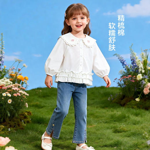 贝贝怡女童长袖衬衫ZB1FS014 商品图1