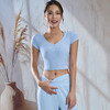 【限时秒】YOGACODE【火树银花系列】瑜伽服短袖女带胸垫免穿内衣运动t恤透气短款上衣DWY116034 商品缩略图3