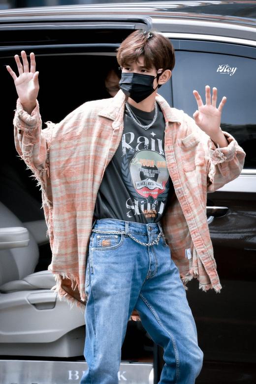 男款宽松毛边格纹长袖衬衫zo 商品图3