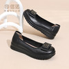 通勤风真皮浅口单鞋女平底方扣软底舒适不累脚妈妈鞋6C8659-8 商品缩略图1