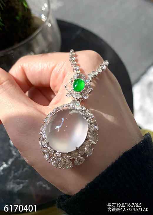 玻璃种蛋面吊坠【6170401】具体价格微信咨询 商品图3