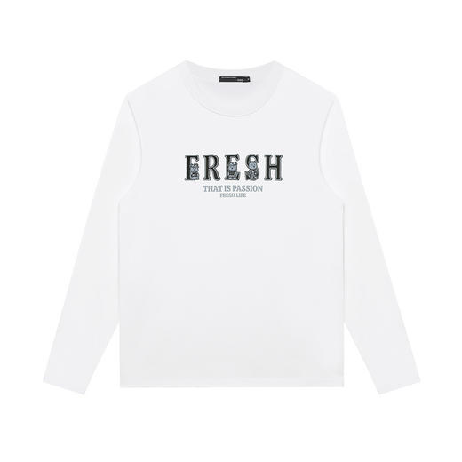 GXG男装【100%棉】秋季卡通动漫蓝色小熊情侣款圆领长袖T恤K&C 商品图4