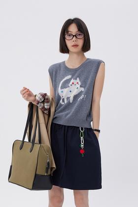 LNNNS 趣味小猫卡通显瘦减龄针织背心 21839