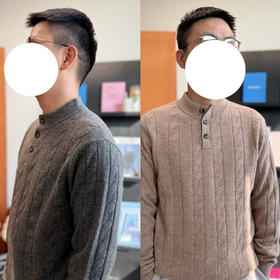 2601304   “英伦老钱”纽扣立领扭花毛衣 男士💪