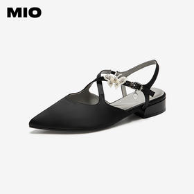 【上新】MIO米奥尖头女鞋2026夏季新款低跟水钻珍珠蝴蝶时装凉鞋法式单鞋M262260103