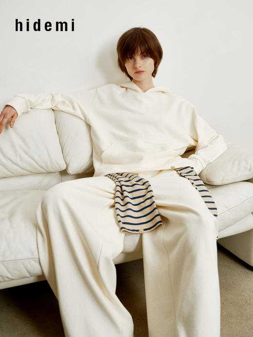 hidemi副线小h 日本进口纱线连帽套头卫衣上衣卫裤长裤套装两件套 商品图8