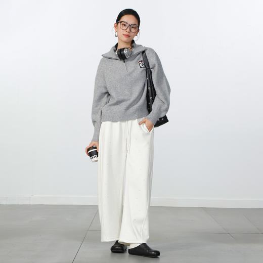 韩系极简半拉企鹅毛衣-纪念日百货门店同款169096562 商品图3