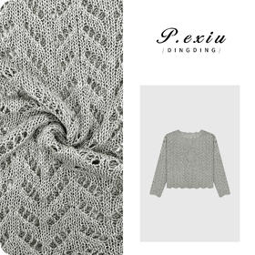 A009潘依绣丁丁宠粉【夏日春桃】温柔风镂空勾花圆领针织上衣 L2596