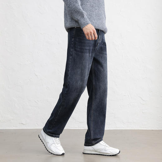 GXG男装25秋季时尚复古舒适百搭休闲宽松直筒日常通勤男式牛仔裤K&C 商品图4