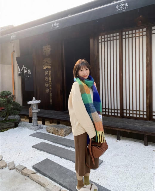 ACNE  马海毛格纹围巾 三色可选（ZT*ZS） 商品图2