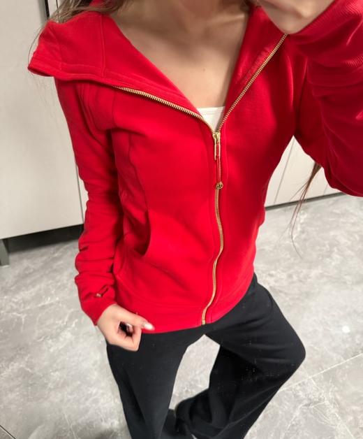 金标lulu磨毛棉连帽修身外套 商品图13