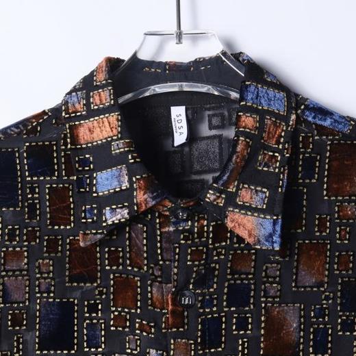 26CS16SDSA男士秋冬新款痞帅男装美式复古不规则格子长袖衬衫百搭时尚 商品图2