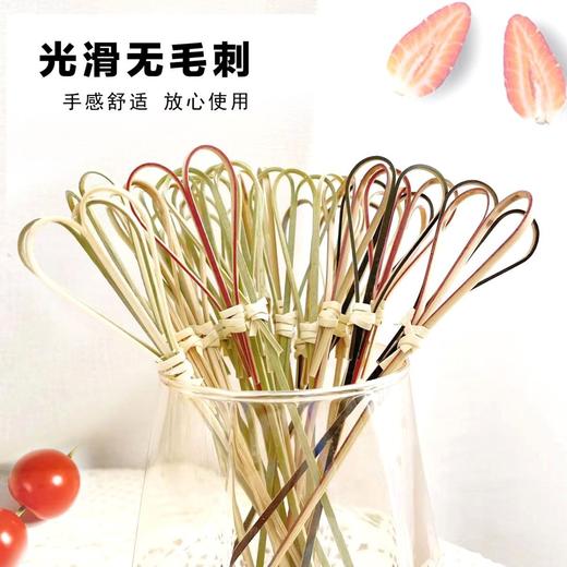 （100只）创意迷你冰糖葫芦竹签 一次性水果签心形剪刀签 鸡尾酒签串签子 商品图6
