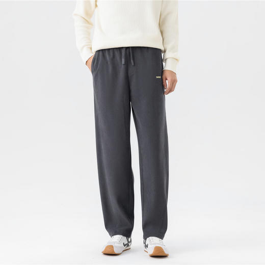 GXG男装26春季时尚松紧腰系绳日常通勤简约百搭男式直筒休闲长裤K&C 商品图8