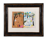 独角鹿西洋古董1963年西班牙艺术大师毕加索签名创作出品赠友独家版纸本粉彩作品《午餐场景》 商品缩略图1