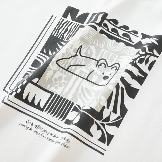 GXG男装【100%棉】26春季纹理方块小狗印花简约百搭男式圆领卫衣K&C 商品图3