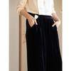 牧衣游原创 丝绒净色休闲长裤新款通勤文艺随性宽松直筒裤 影英 商品缩略图3