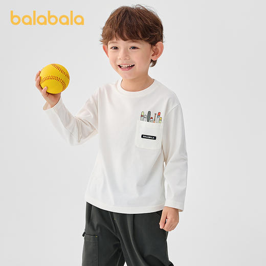 巴拉巴拉童装儿童长袖T恤男童春秋圆领打底内搭前胸印花时尚上衣 商品图2