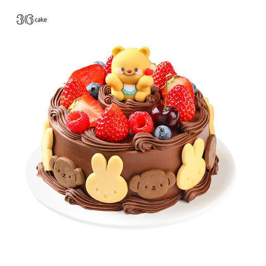 水瓶座 ∙ 黄油小熊 ∙ 草莓布丁可可奶油蛋糕，可选1.5/2.5/6磅  | 36 CAKE 商品图3
