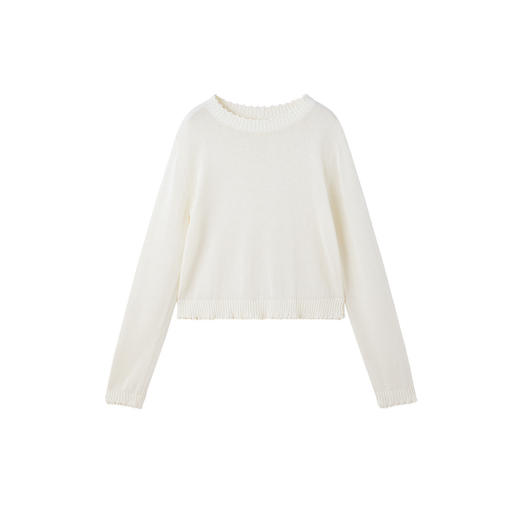 谜底套头针织衫长袖2026年春季新品蕾丝绣花时髦毛衣女261MZ0315 商品图4