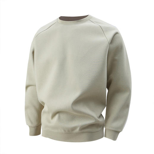 罗蒙男士春秋款卫衣纯色圆领插肩袖百搭通勤舒适弹力男士上衣套头卫衣 商品图3