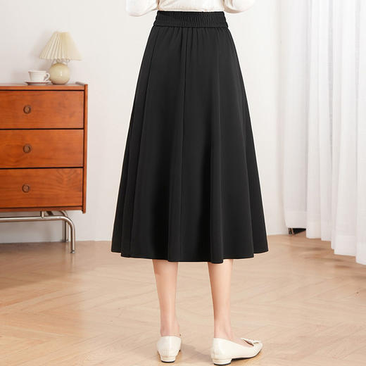 「自」全新升级【铂金会员128/天猫169/差价41】(14042)洛诗琳气质通勤半身裙2026春季新款高腰显瘦中长款A字裙 商品图3