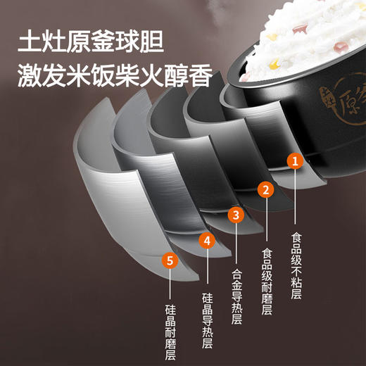 九阳电饭煲3L4L5L升家用多功能智能预约铜匠厚釜内胆电饭锅蒸饭煮饭锅 商品图5