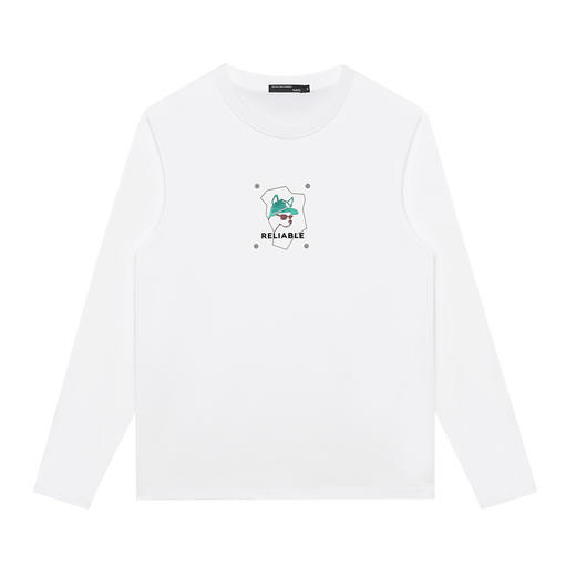 GXG男装【100%棉】26春季时尚潮流七彩动物圆领休闲男式长袖T恤K&C 商品图4