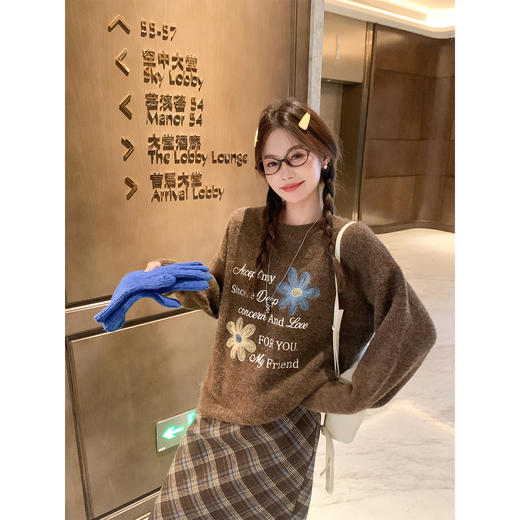 <曾小咸推荐>现货秒杀 ！微信超特价！韩系复古花朵毛衣 日常189.99 立减100 秒杀89.99！！ 商品图3