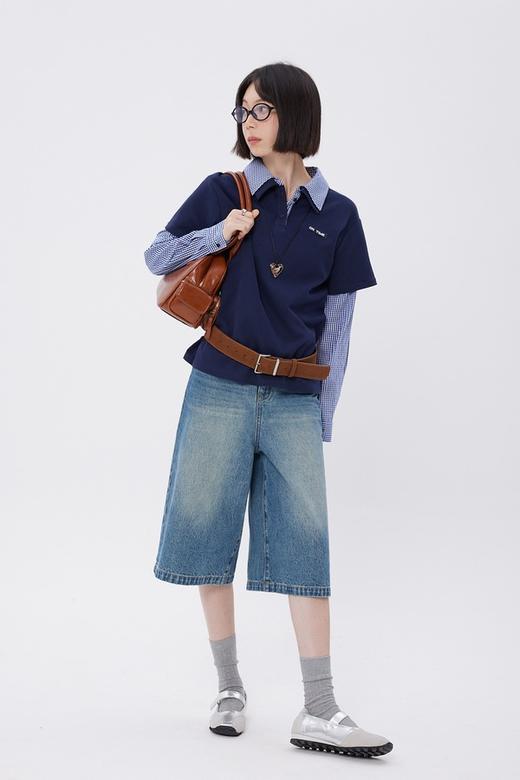 LNNNS 减龄格子休闲假两件POLO衫上衣 21846 商品图1