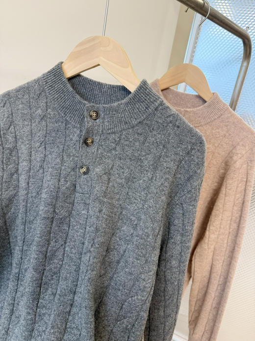 2601304   “英伦老钱”纽扣立领扭花毛衣 男士💪 商品图4
