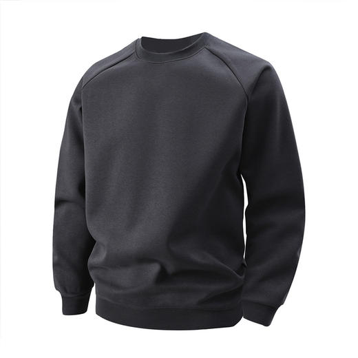 罗蒙男士春秋款卫衣纯色圆领插肩袖百搭通勤舒适弹力男士上衣套头卫衣 商品图4