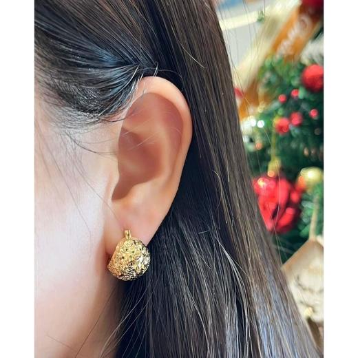 雀说爆闪球型耳环碎碎冰质感轻奢贵气时髦耳饰独特鱼鳞设计感镂空耳钉ALW3580298 商品图2