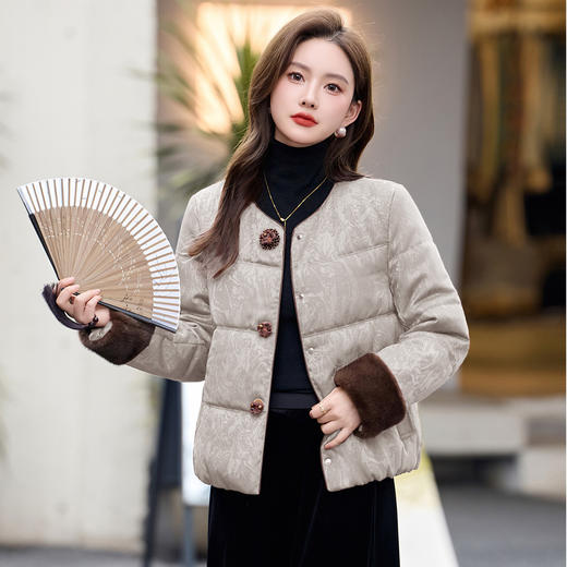 新中式国风棉服外套新款高级拼接保暖短款棉袄棉衣YIHFUS2578 商品图0