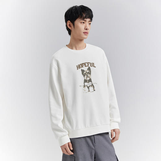 GXG男装【斑驳小狗】26春季卡通图案纯棉亲肤休闲男式圆领卫衣K&C 商品图1