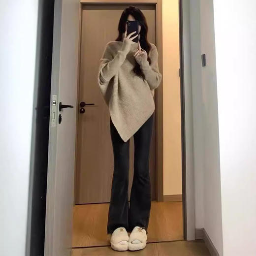 丁摩高领不规则小众100羊毛设计感毛衣女秋冬韩版宽松慵懒软糯上衣ALW2431 商品图2