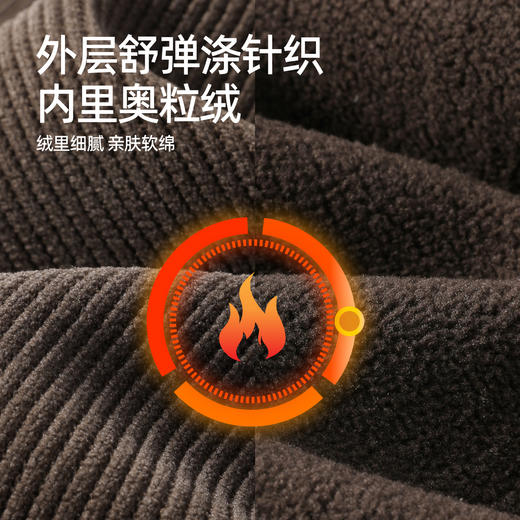 【两个裤长！厚绒长腿裤】逸阳冬新品加绒加厚高腰垂感针织窄版阔腿糯米裤0763A 商品图1