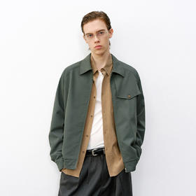 714street羊毛混纺哈灵顿夹克2026春季新款翻领宽松外套男款