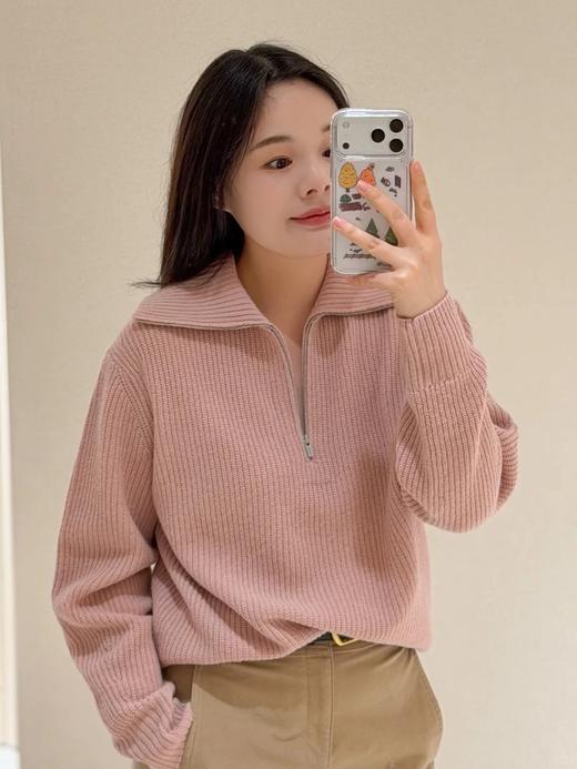 【高品质私服】【IC粉色半拉链套头针织衫】甄选来自高原的珍贵牦牛绒，兼顾温暖与造型感G1646-CC【无标出货 介意慎拍】 商品图5