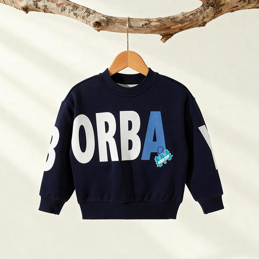 贝贝怡童装男童套头卫衣春秋款酷风男孩衣服中大童圆领洋气上衣ZB1FS034 商品图6