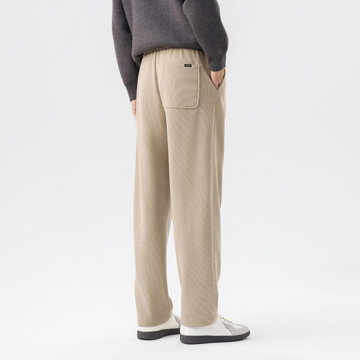 GXG男装26春季时尚松紧腰系绳日常通勤简约百搭直筒男式休闲长裤K&C 商品图10