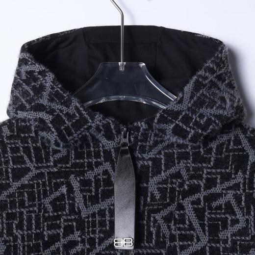 26WY58SDSA秋冬新款痞帅男装潮牌抽象图形设计半拉链立领连帽卫衣百搭 商品图2