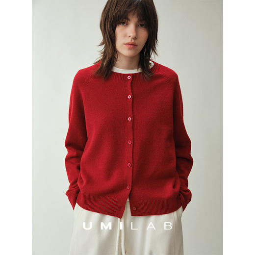 UMILAB｜新序*绵羊毛×山羊绒混纺细腻轻柔 春节焕新百搭合身开衫BM916Y 商品图2