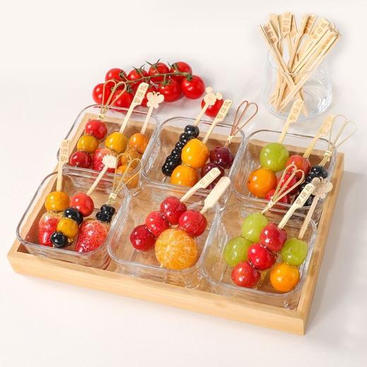 （100竹签+糯米纸+包装袋）冰糖葫芦串签一次性竹签 家用网红迷你糖葫芦专用签制作材料工具 商品图7