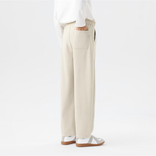 GXG男装26春季时尚松紧腰系绳日常通勤简约百搭男式直筒休闲长裤K&C 商品图7